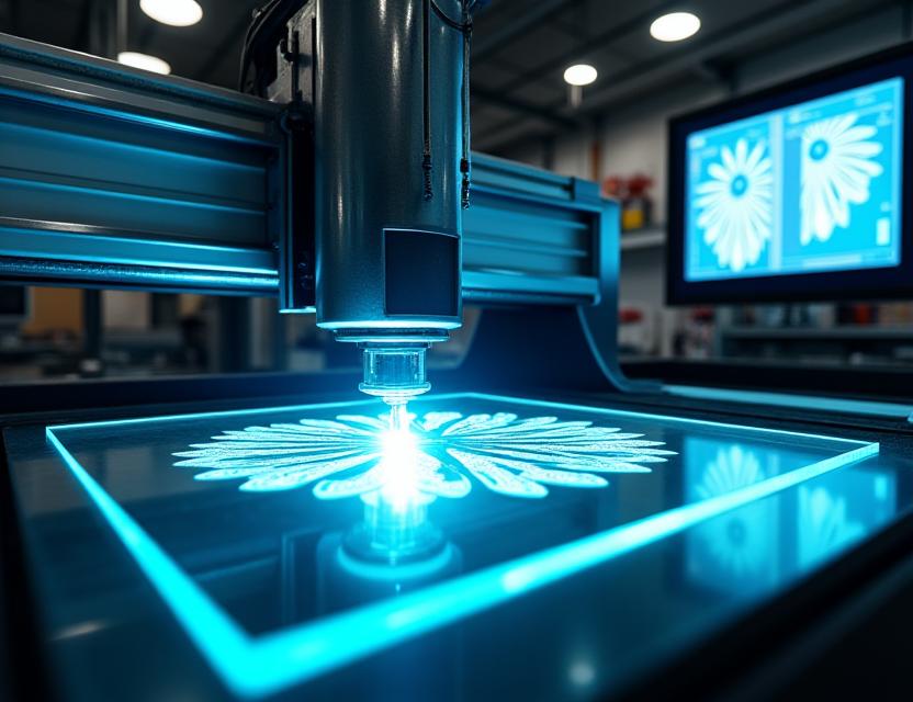 Digital glass design at laser cutting technology